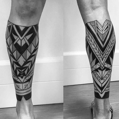 Tribal Calf Sleeve Tattoo