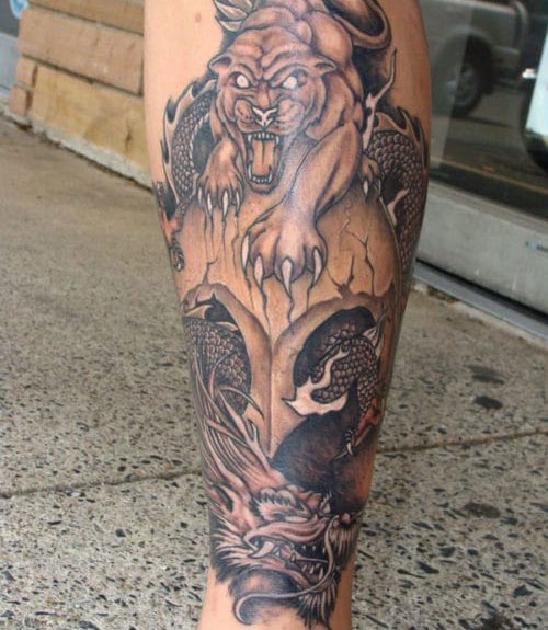 Dragon Calf Tattoo