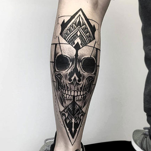 Skull Leg Tattoo