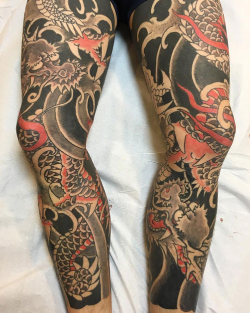 Japanese Leg Sleeve Tattoo