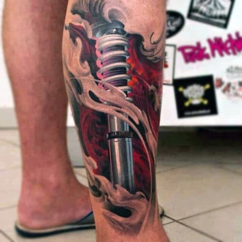 Biomechanical Leg Tattoos