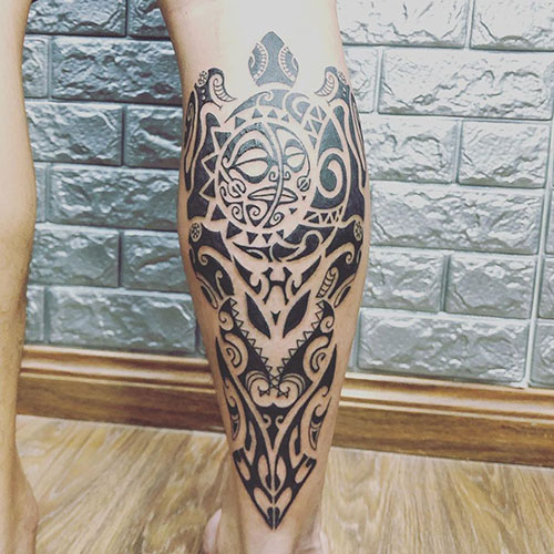 Hawaiian Leg Tattoo