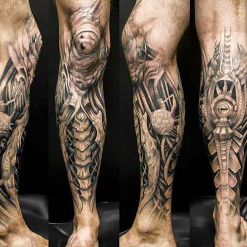 Cyborg Leg Tattoo For Men