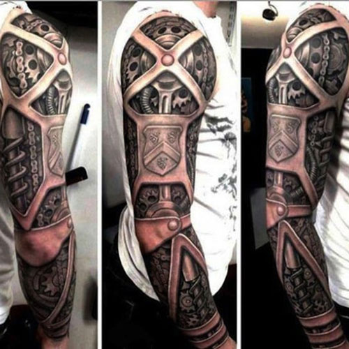 3D Mechanical Sleeve Tattoo