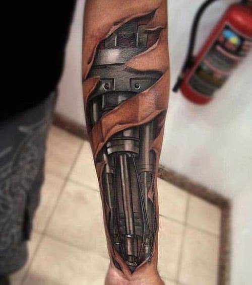 Biomechanical Forearm Tattoo Ideas