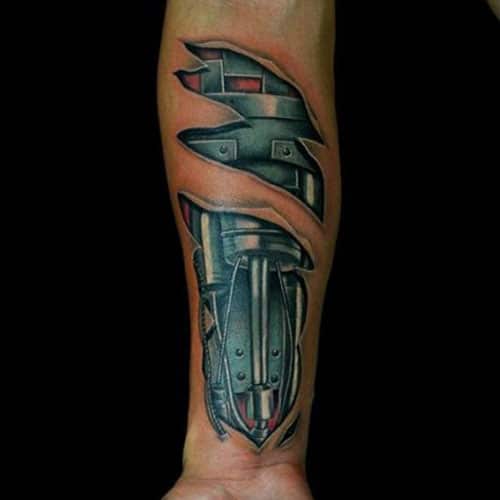 Mechanical Arm Tattoo For Males