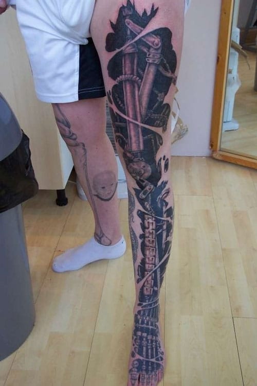 Cool Biomechanical Tattoo For Guys