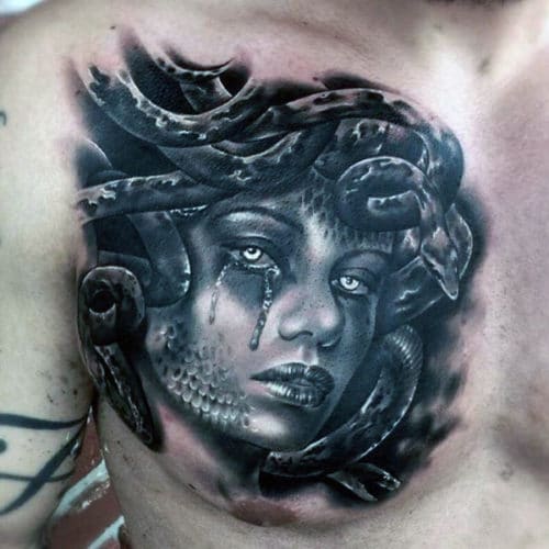 Half Chest Tattoo