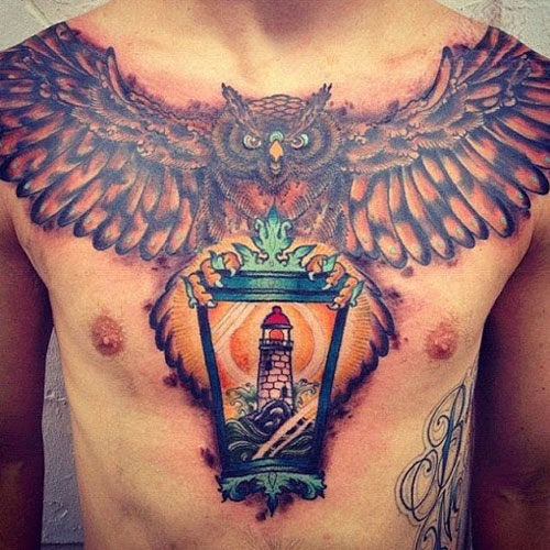 Lower Chest Tattoo For Men