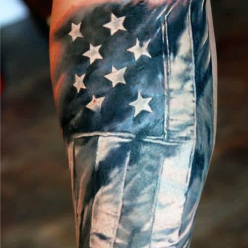 Forearm Tattoo Ideas For Men - US Flag