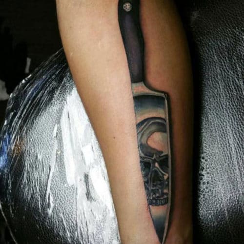 Forearm Tattoos For Guys - Knife