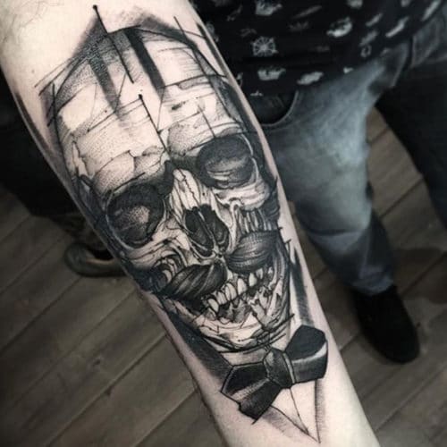 Forearm Skull Tattoo Design
