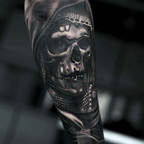 3D Cool Skull Forearm Tattoos