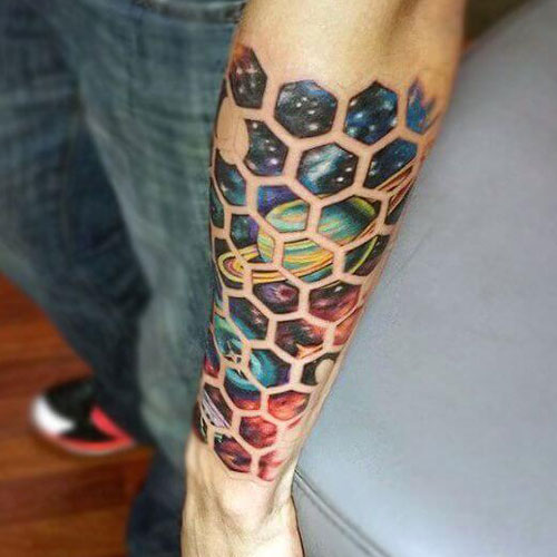 Colorful Lower Arm Tattoo Ideas For Guys