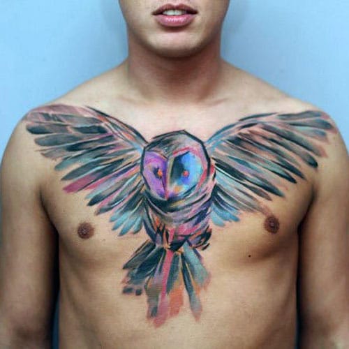 Bird Tattoo on Chest