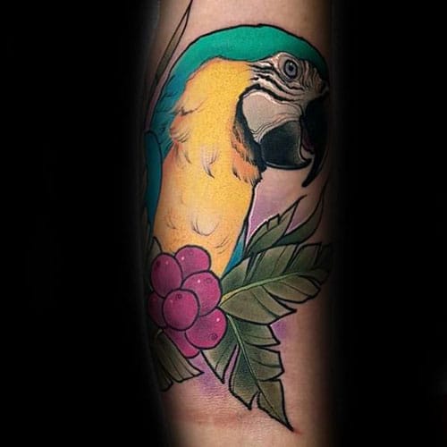 Colorful Parrot Tattoo for Men