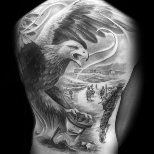 Cool Eagle Tattoo on Back