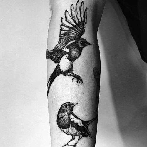 Cool Magpie Tattoo for Guys