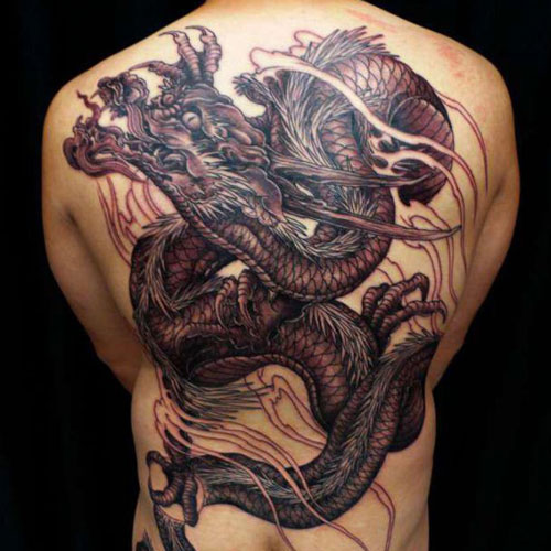 Red Chinese Dragon Tattoos