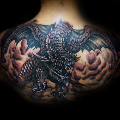 Medieval Dragon Tattoo Designs on Back