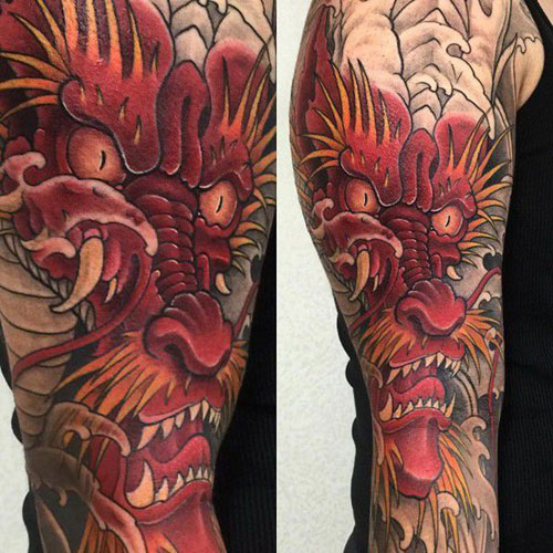 Cool Chinese Dragon Tattoo on Arm
