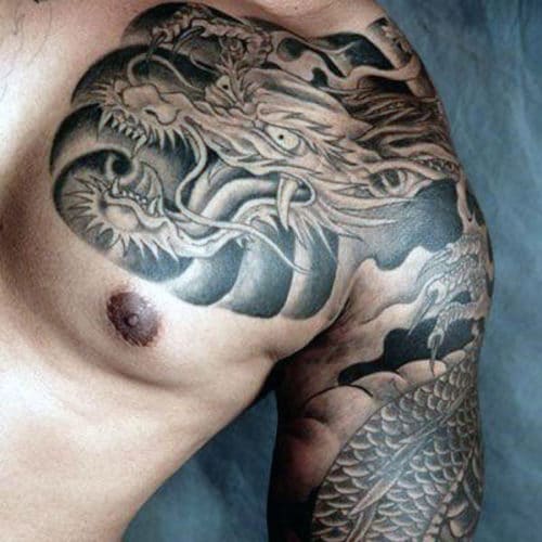 Dragon Chest Tattoo For Guys