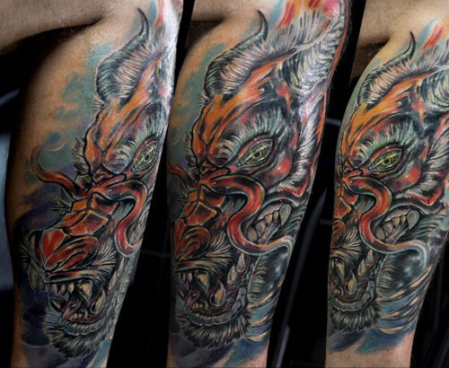 Amazing Dragon Tattoo on Leg