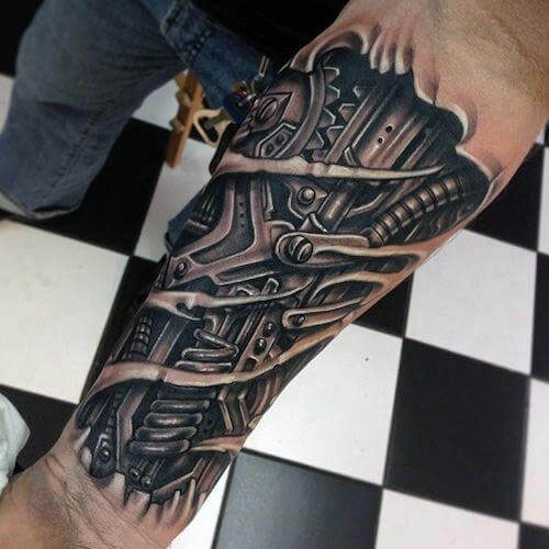 Badass 3D Biomechanical Tattoo Designs