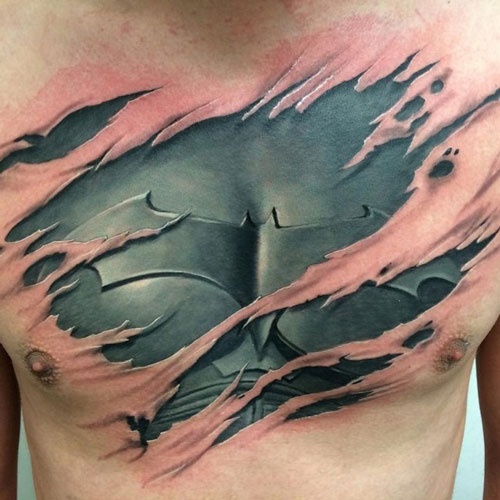 3D Chest Tattoo - Batman