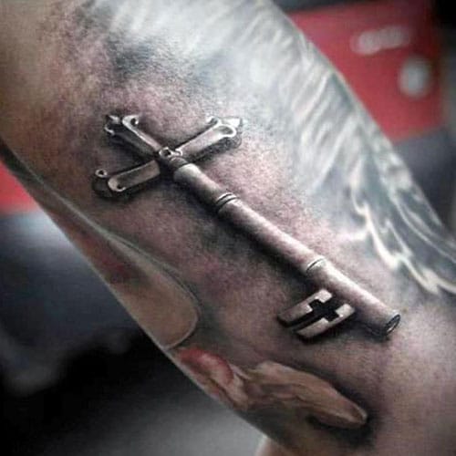 3D Tattoo Design - Key on Forearm