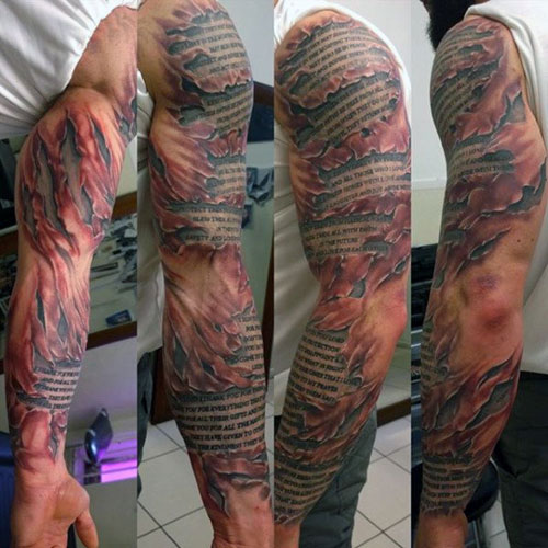 Ripped Full Sleeve 3D Tattoos