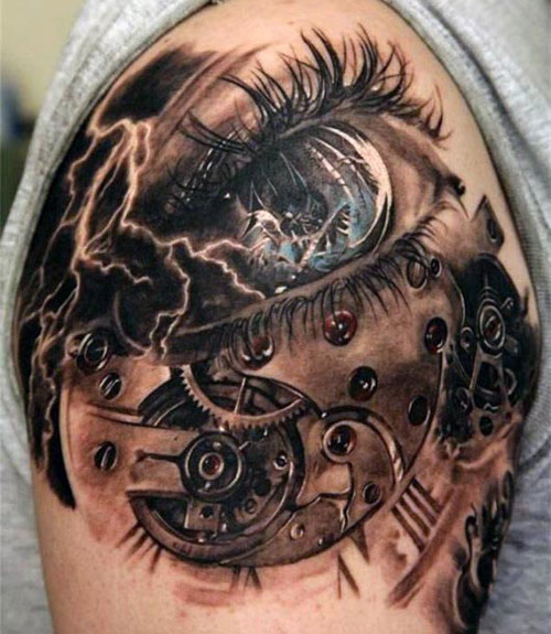 Badass 3D Tattoo Ideas on Shoulder