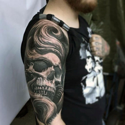 Badass Black and Grey 3D Sleeve Tattoos