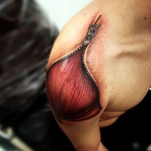 3D Tattoo Shoulder Design - Tissue