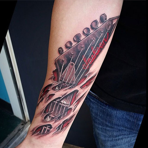 Cool 3D Music Tattoos