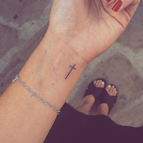 Cute Small Cross Tattoo