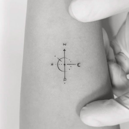 Small Compass Tattoo