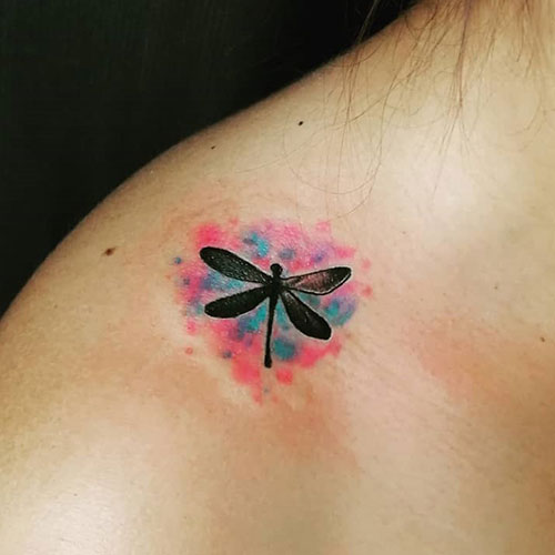 Minimalist Dragonfly Tattoo