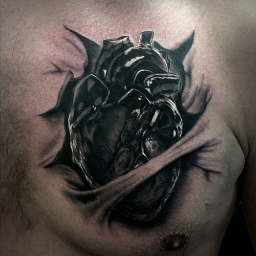 Black Heart Tattoo Design