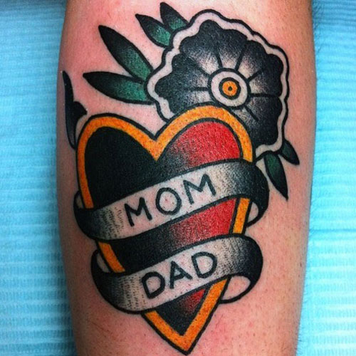 Mom and Dad Heart Tattoo