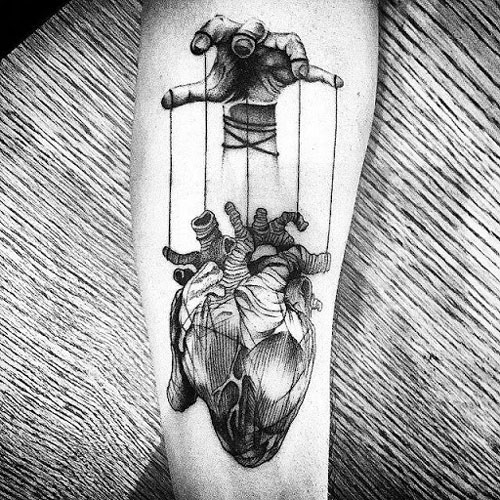 3D Heart Tattoo For Men