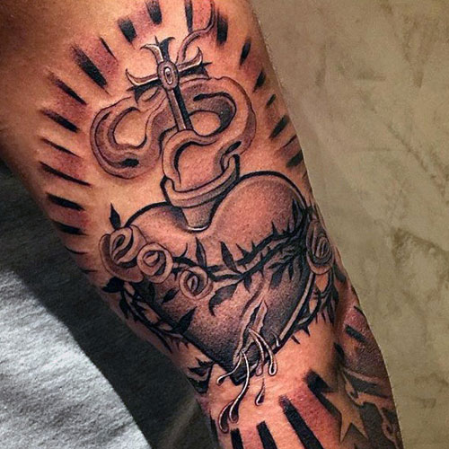 Cross Heart Tattoo
