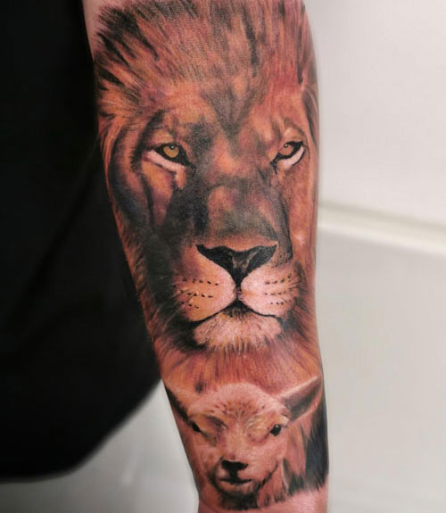 Lion and Lamb Tattoo