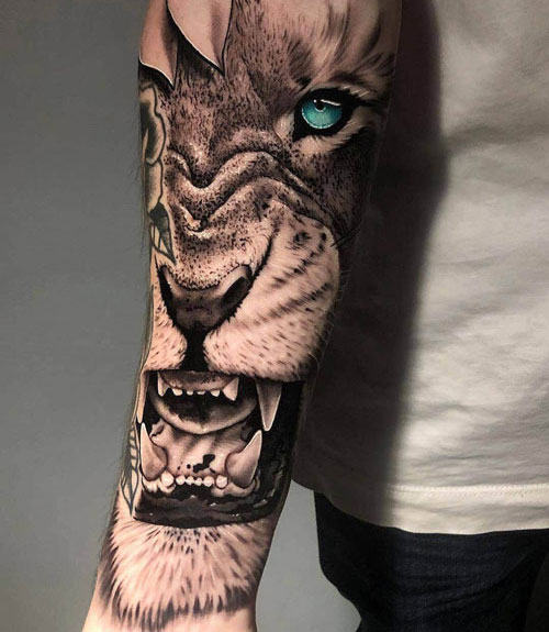 Fierce Lion Eyes Tattoo