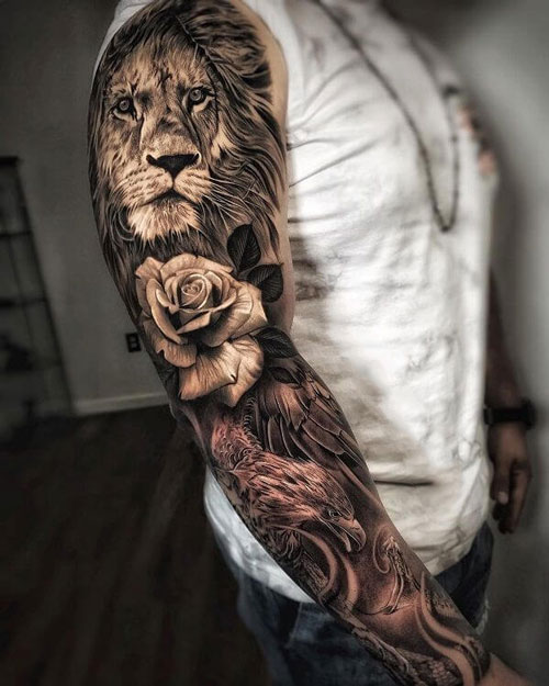 Lion Sleeve Tattoo Ideas For Men