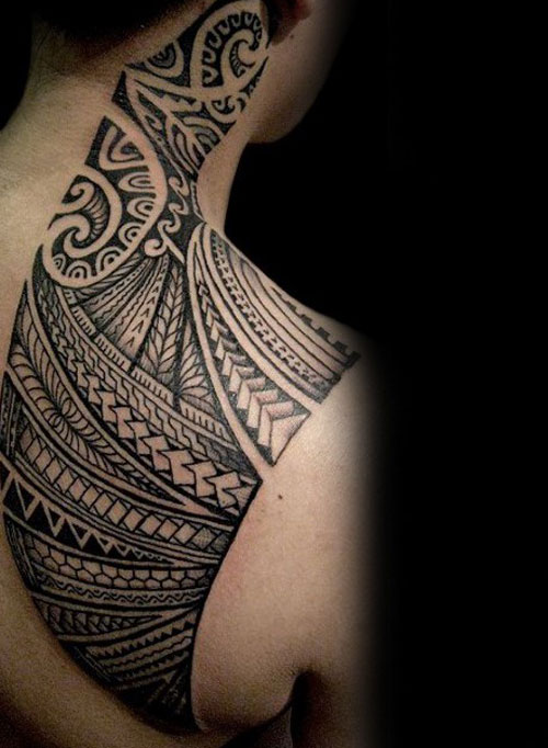 Tribal Neck Tattoo