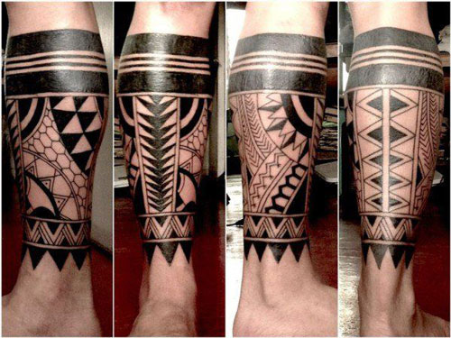 Tribal Calf Tattoo