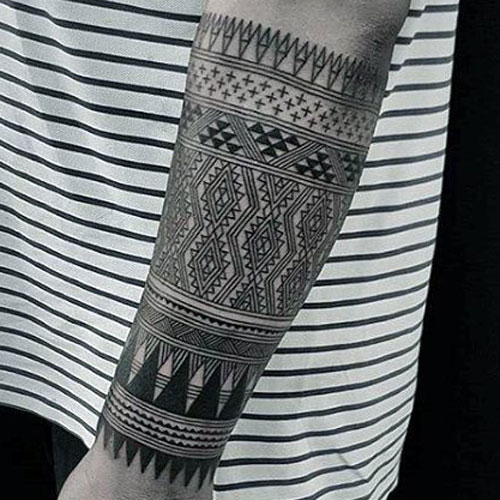 Forearm Tribal Tattoo For Men