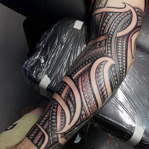 Polynesian Leg Tattoo