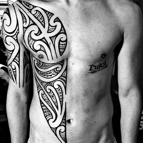Chest and Torso Tattoo